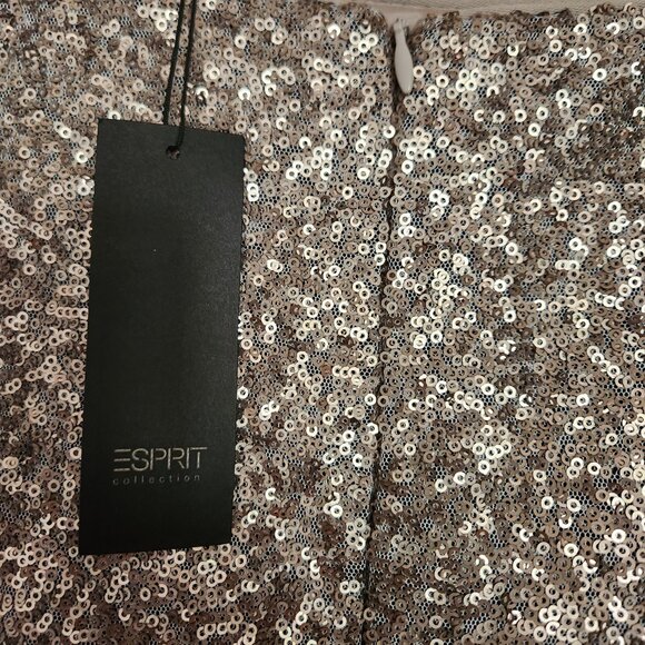 Esprit Gold Sequins Mini Skirt - Size 6 - Picture 5 of 10